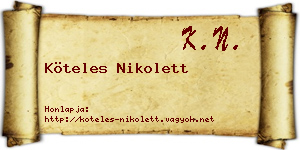 Köteles Nikolett névjegykártya